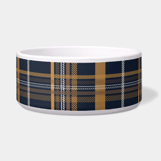 Classic Navy Camel Plaid Aesthetic Bowl