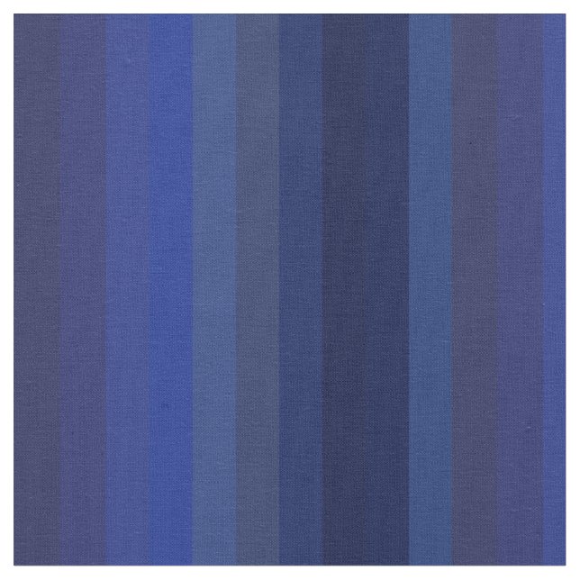 Classic Navy & Cobalt Vertical Stripes Fabric (Close Up)