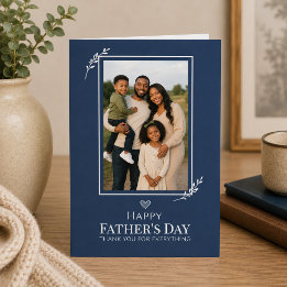 Classic Navy Father’s Day Photo  Card