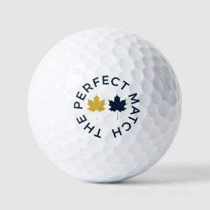 Classic Navy Gold Monogram Perfect Match Wedding Golf Balls