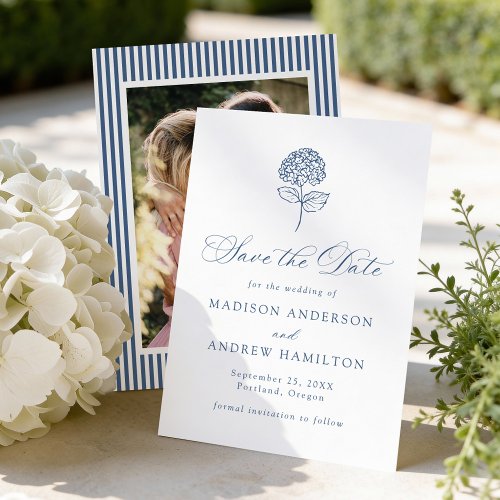Classic Navy Hydrangea Photo Wedding