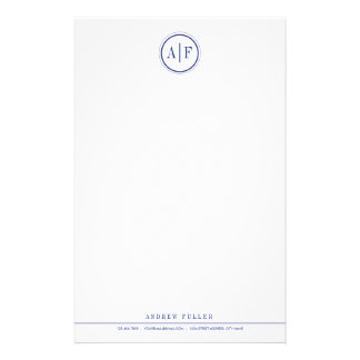 Classic Navy Monogrammed Stationery