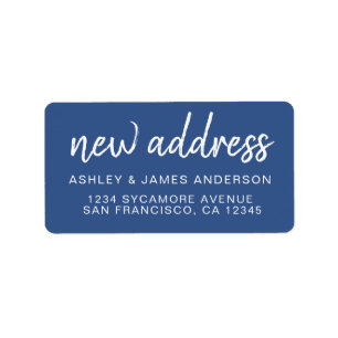 Classic Navy New Address Label