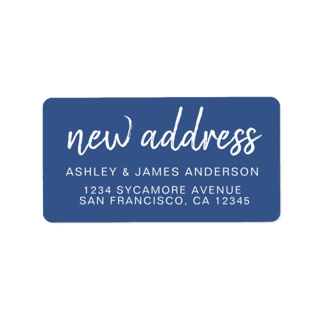 Classic Navy New Address Label (Front)
