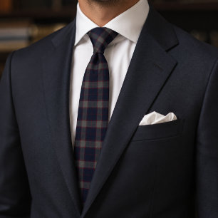 Classic Navy Plaid Neck Tie