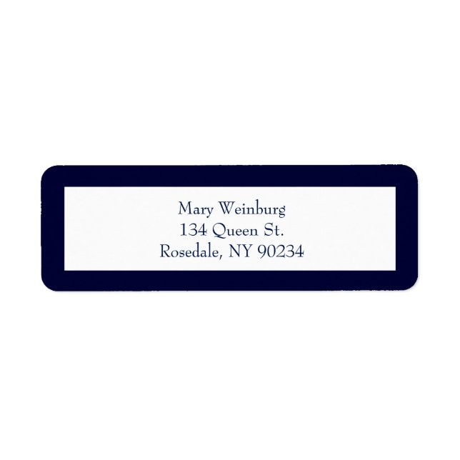 Classic Navy Return Address Label (Front)