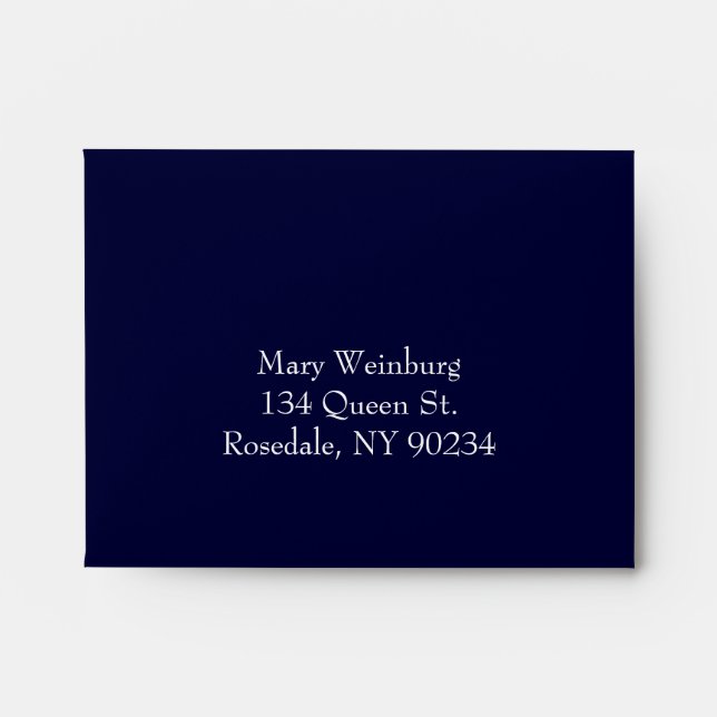 Classic Navy RSVP Envelope. Envelope (Front)