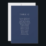 Classic Navy | Silver Table Number Seating Chart<br><div class="desc">This classic navy | silver table number seating chart is great for a simple modern romantic and elegant wedding. The dark navy blue color palette and minimal vintage typography give it a classy chic formal touch. The design is flexible, perfect for a basic contemporary evening, spring, fall, summer, or winter...</div>