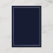Classic Navy Silver Wedding details card (Back)