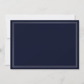 Classic Navy Silver Wedding save the dates Save The Date (Back)