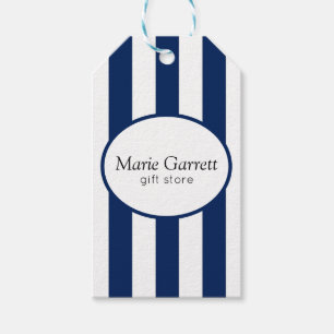 Classic Navy Stripe Business Gift Tags