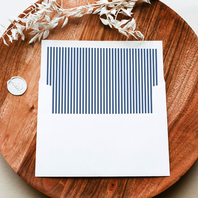 Classic Navy Stripes Wedding Envelope Liner (Creator Uploaded)