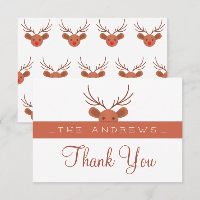 Classic navy Tartan Plaid Merry Christmas Thank Yo You Card (Front/Back)