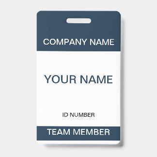 Classic Navy White Custom Name Badge