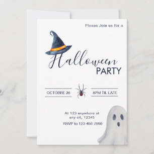 Classic Neutral Halloween Party Invitation