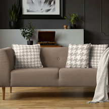 Classic Neutral Ivory Taupe Houndstooth Pattern