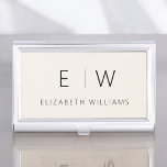 Classic Neutral Modern Minimalist Monogram Name Business Card Case<br><div class="desc">Elevate your professional image with our Classic Elegant Modern Minimalist Monogram Business Card Holder. This meticulously crafted accessory seamlessly merges timeless elegance with contemporary minimalism, making it an essential tool for any modern professional. Designed with precision and meticulous attention to detail, this business card holder is more than just a...</div>