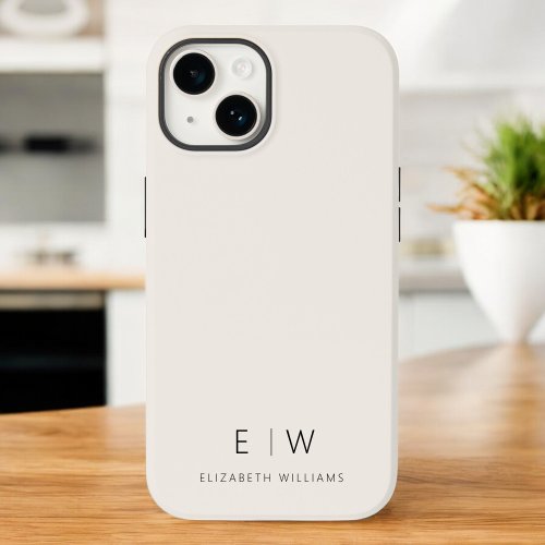 Classic Neutral Modern Minimalist Monogram Name Case_Mate iPhone 14 Case