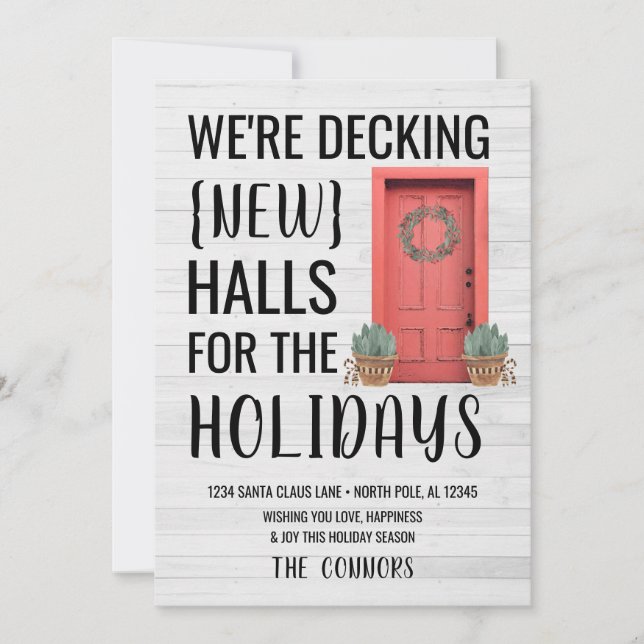 Classic New Home Address Holiday Christmas Card (Front)