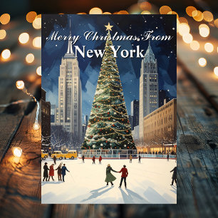Classic New York City Christmas Tree Holiday Card