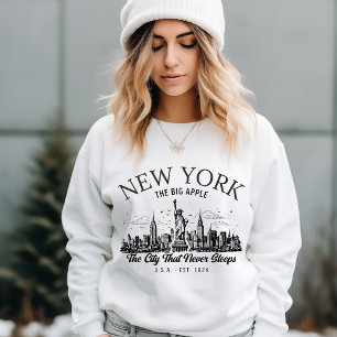 Classic New York City Vintage   Retro Skyline Sweatshirt