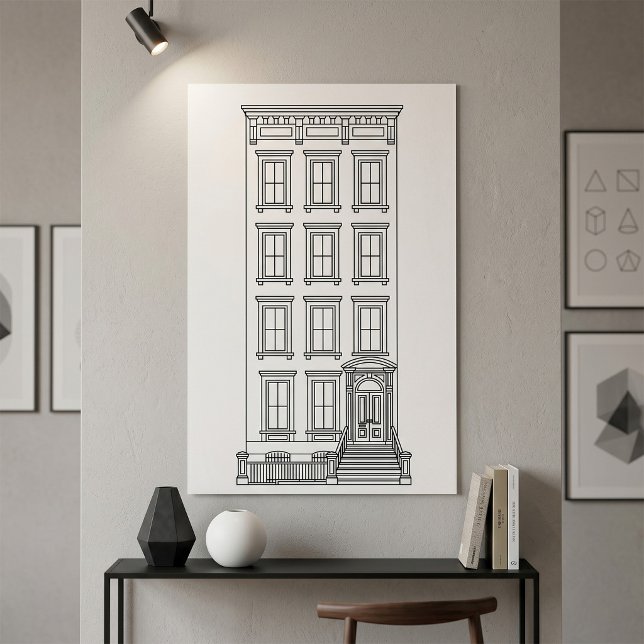 Classic New York Stoop Apartment Drawing  Poster (Creator Uploaded)