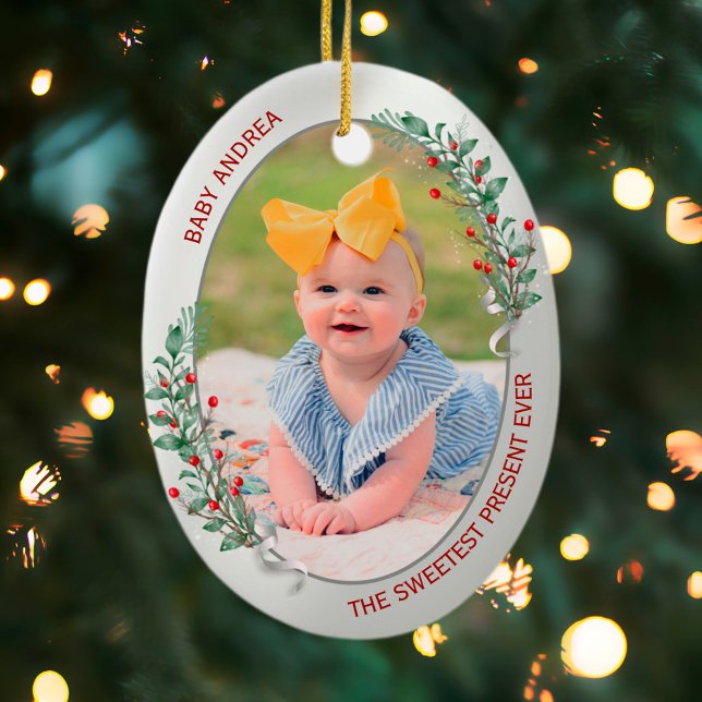 Classic Newborn 1st Christmas Grandparents   Ceramic Ornament (Creator Uploaded)