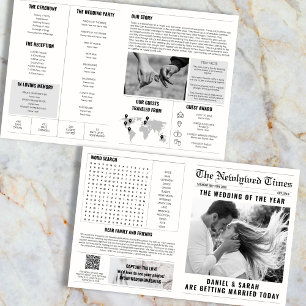 Classic Newspaper Wedding Program Info Photos
