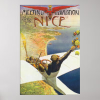 Classic Nice France Aviation Poster