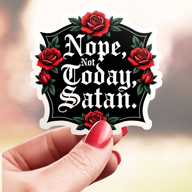 Classic Nope Not Today Satan Sticker (Creator Uploaded)