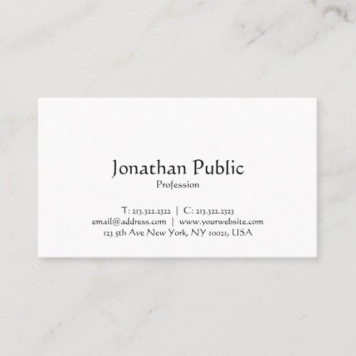 Classic Nostalgic Look Design Calligraphic Typed Business Card