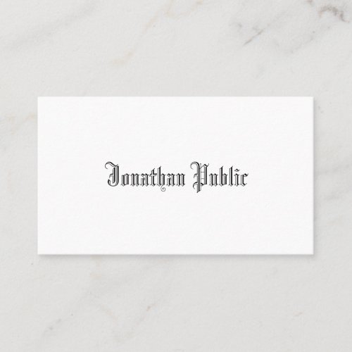 Classic Nostalgic Look Plain Elegant Design Trendy Business Card