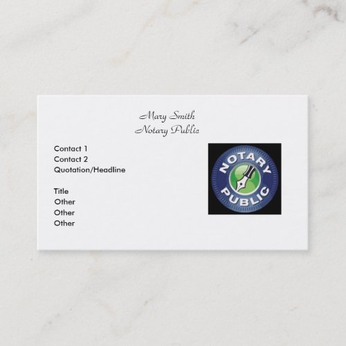 Classic Notary Public Business Cards