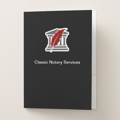 Classic Notary Public Logo Template Pocket Folder