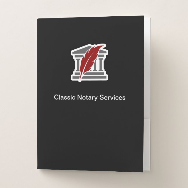 Classic Notary Public Logo Template Pocket Folder (Front)