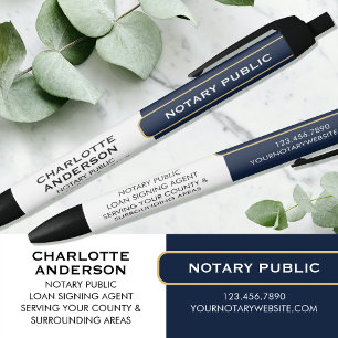 Classic Notary Public Promotional Gift Navy Gold Pen