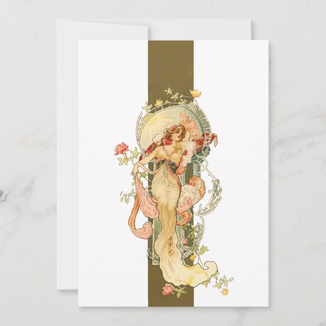 Classic Nouveau Vintage Beauty Note Card (Front)