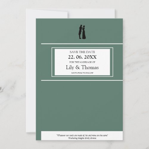 Classic Novel Book cover inspired Save The Date