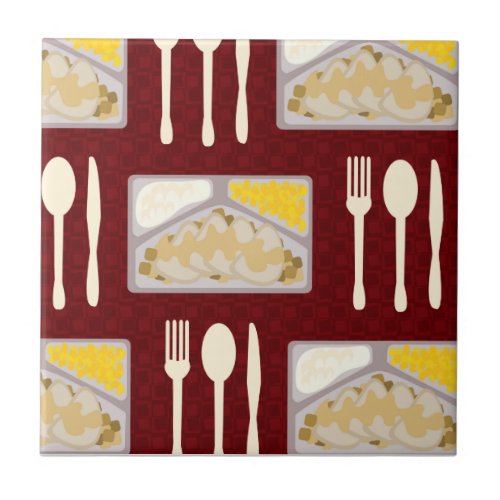 Classic Novelty Frozen Dinner Art Pattern Ceramic Tile