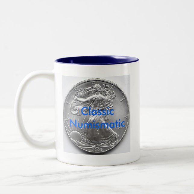CLASSIC NUMISMATIC Two-Tone COFFEE MUG (Left)