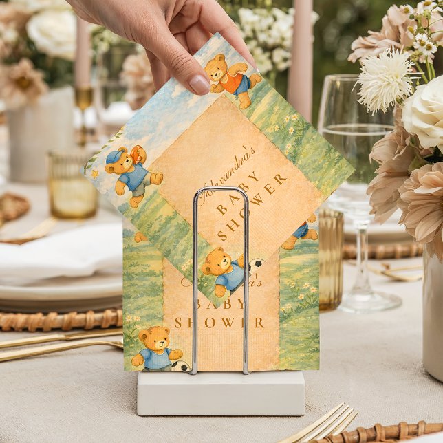 Classic Nursery Sports Bears Baby Shower Napkins (Creator Uploaded)