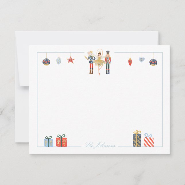 Classic Nutcracker Christmas Stationery Note Card (Front)