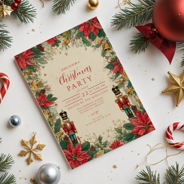 Classic Nutcracker Red and Gold Invitation (Creator Uploaded)