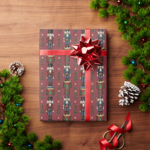 Classic Nutcracker Soldier & Toy Drum Vintage Wrapping Paper