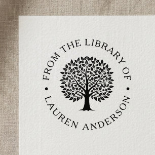Classic Oak Tree from the Library of Bookplate Self-inking Stamp