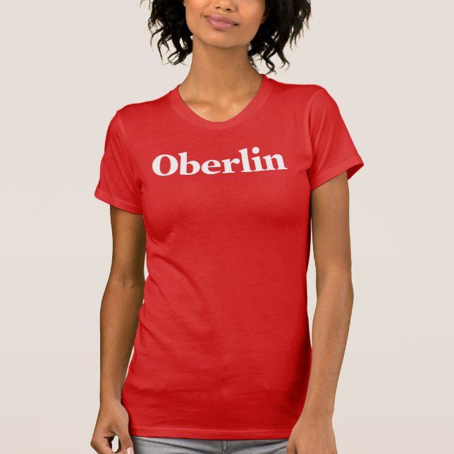 Classic Oberlin Women's Red T-Shirt (Tailored Fit) (Front)