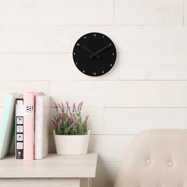 Classic Obsidian Black  Round Acrylic Wall Clock (Reading Room)
