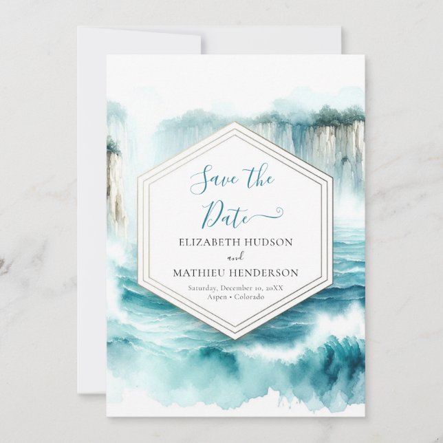 Classic Ocean Nautical Wedding Save The Date (Front)