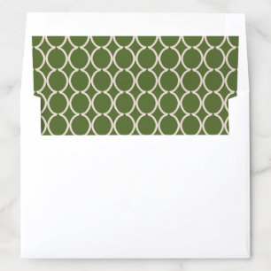 Classic Ogee Lattice Olive Green Envelope Liner