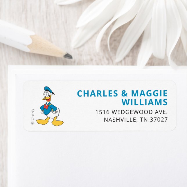 Classic Oh Boy Donald Duck Nautical Birthday Label (Insitu)